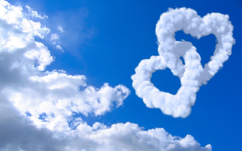 Heart Cloud Sky Background Full HD Download