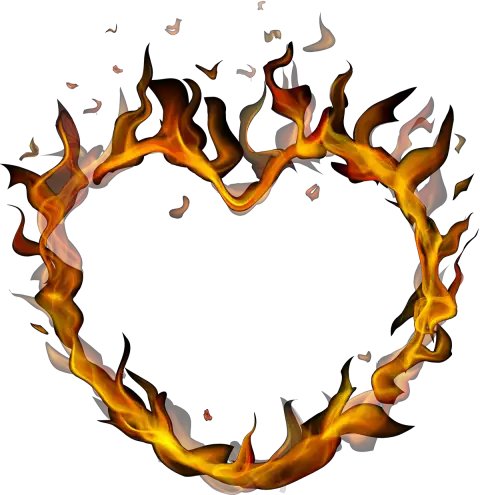 Heart Fire PNG Transparent Background