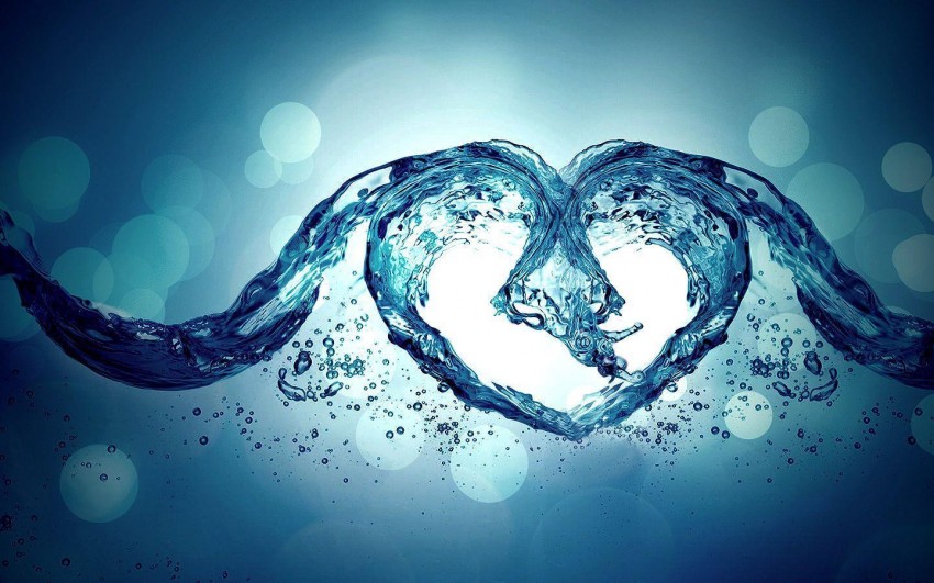 Heart Water Splash HD Background Wallpaper