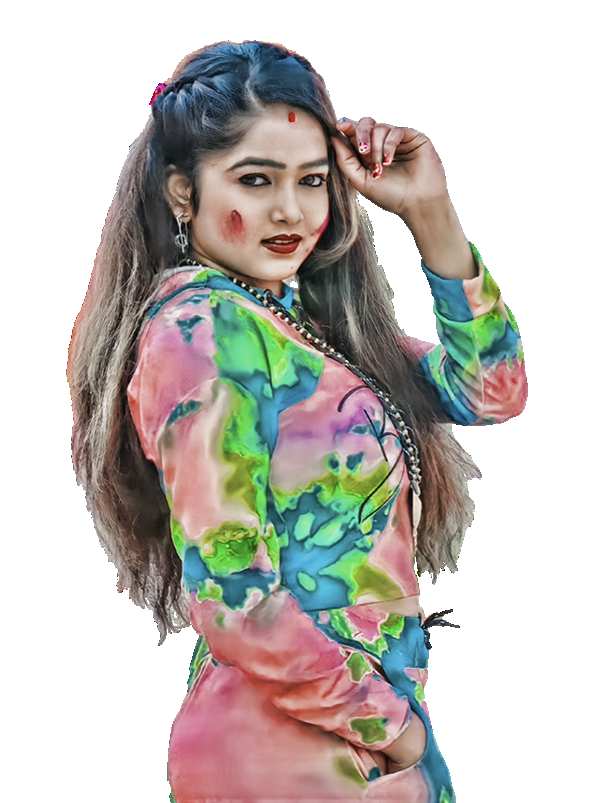 Holi Girl In A Colorful Dress   PNG Images Free