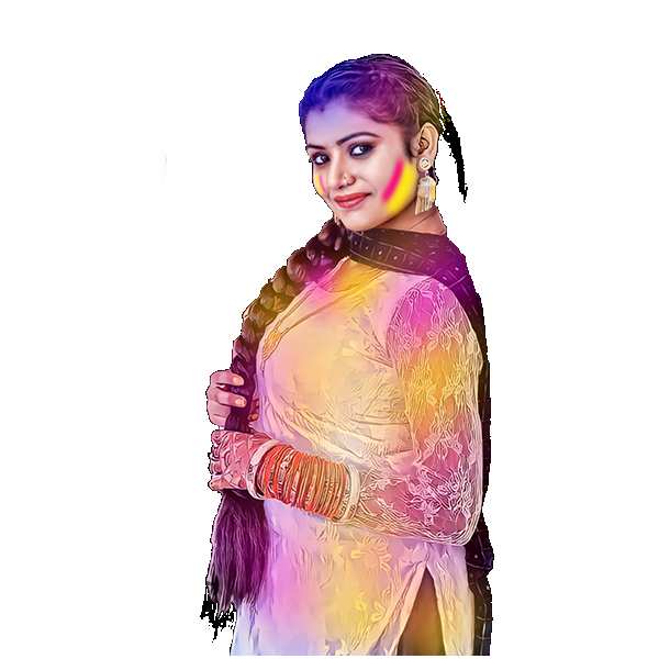 Holi  Girl In A Garment PNG Images