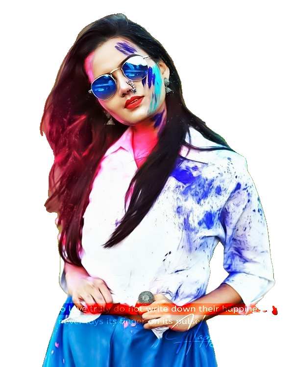 Holi  Girl Wearing Sunglass PNG Images