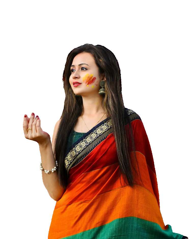 Holi Girl With A Color Painted Face     PNG Images