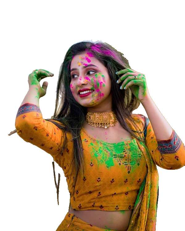 Holi Girl With A Face Paint  PNG Images