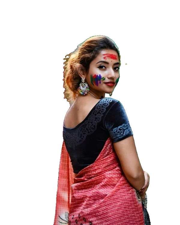 Holi  Girl With Colorful Paint On The Face   PNG Images