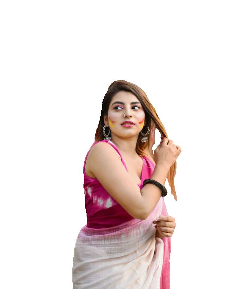 Holi Woman Posing For A Picture     PNG Images