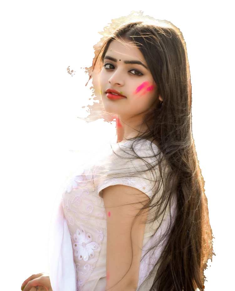 Holi Woman With Long Hair PNG Images