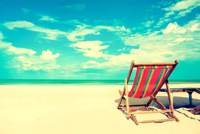 Holiday Beach Blue Sky Chair Background HD Images Free Download