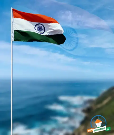 Independence Day Beach Tiranga Waving Editing Background For PicsArt