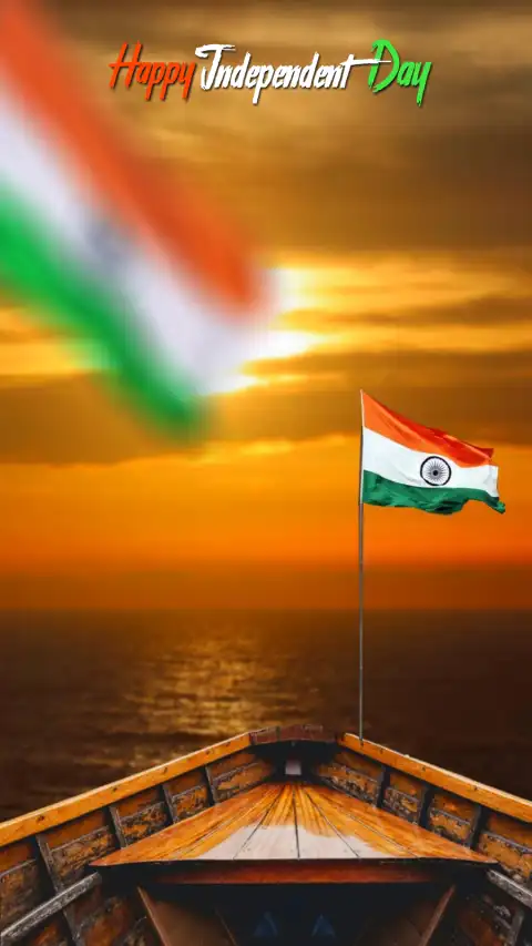 Indian Flag On Boat 15 August Editing Background HD  For CB