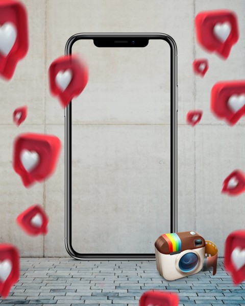 Instagram Like Phone Frame Editing Background HD