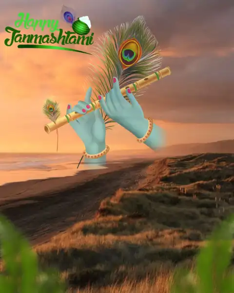 Janmashtami Krishna Hand CB Editing Background