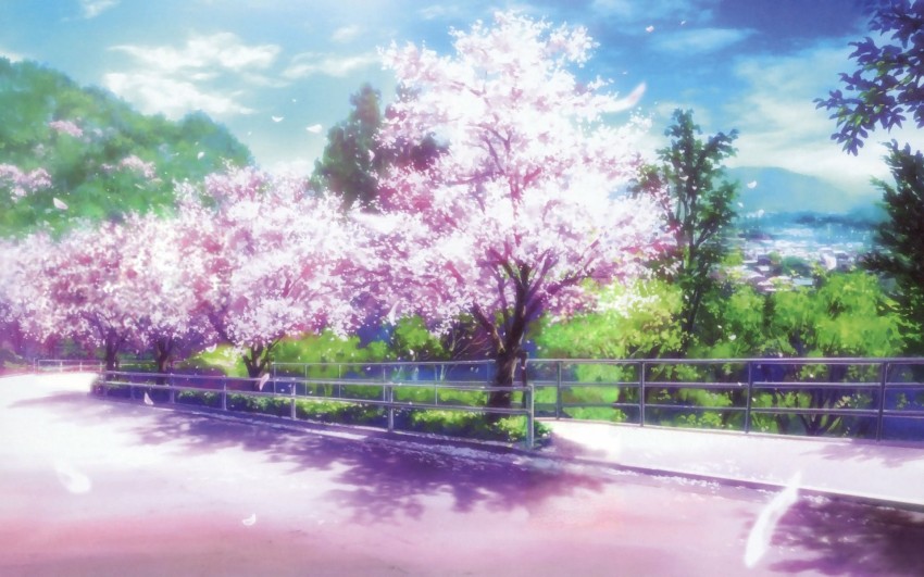 Japan Anime Tree Background HD Images Photos Download