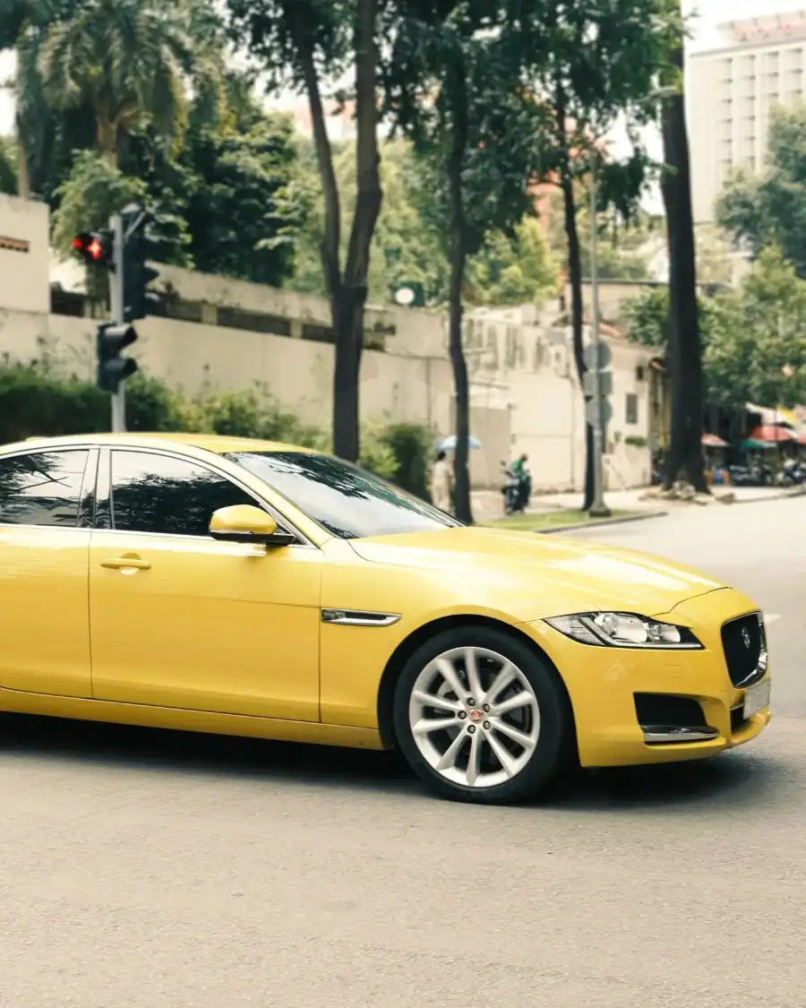 Latest CB Yellow Car On The Street Background