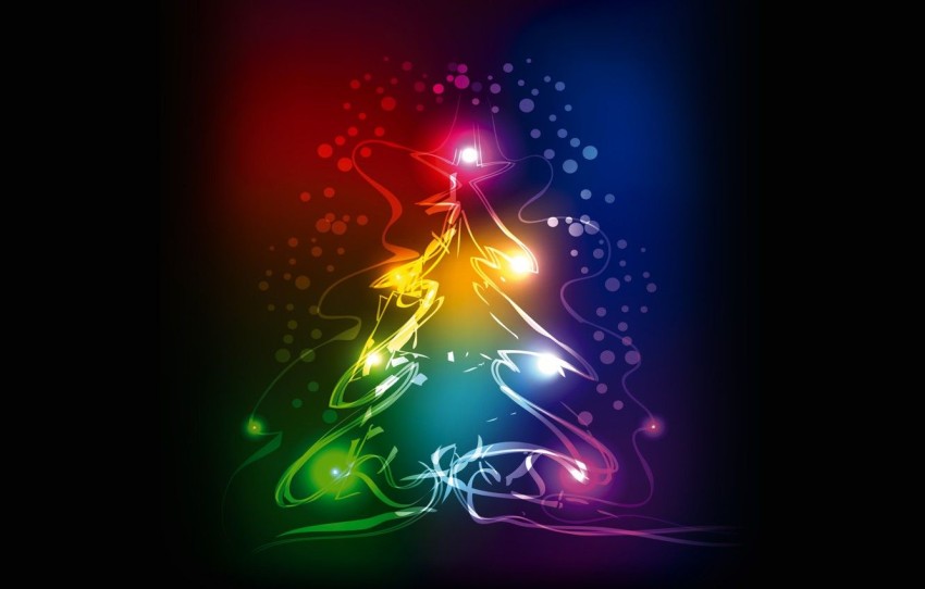 Light Bulb Christmas Tree Background HD Download