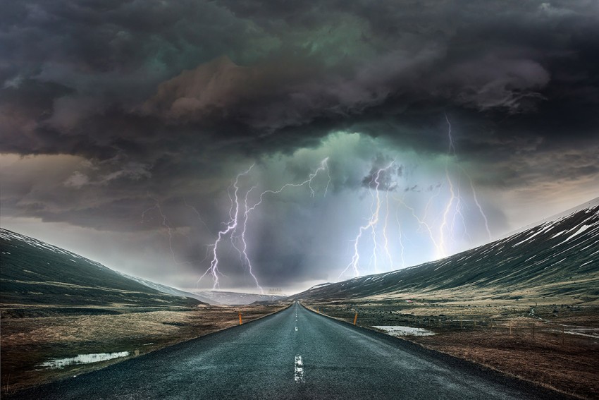 Lighting Sky  Road Background  Full HD   Download Free