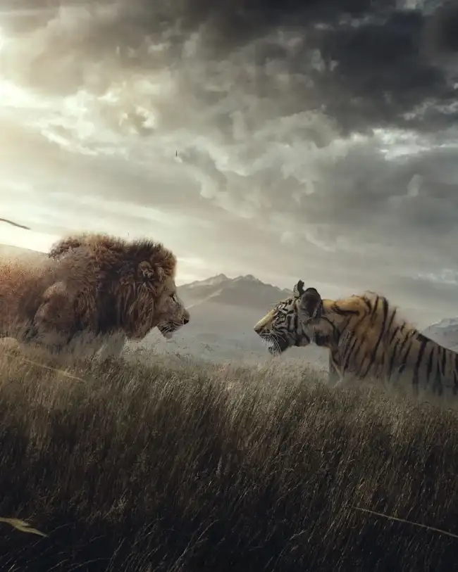 Lion VS Tiger Sony Jackson Editing Background HD