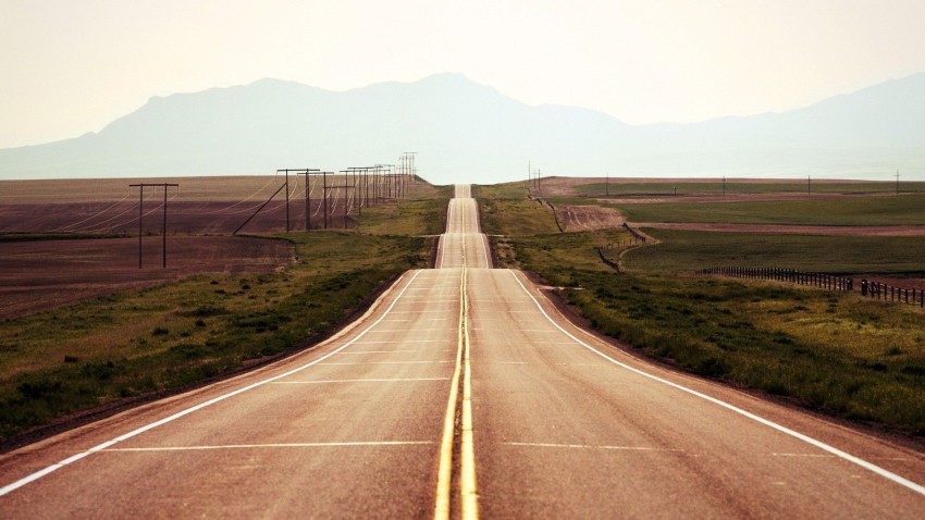 Long Flat  Road Wallpaper Background  Full HD