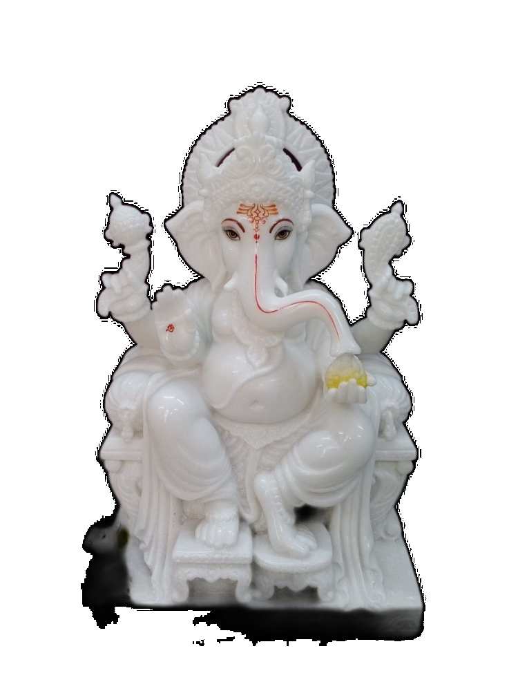 Lord Ganesha White Statue  PNG Images Download Free