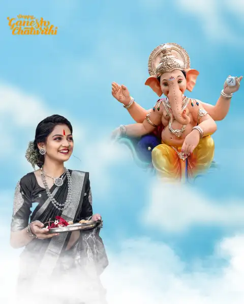 Lord Ganpati Bappa Girl  Picsart Editing Background Full HD Download