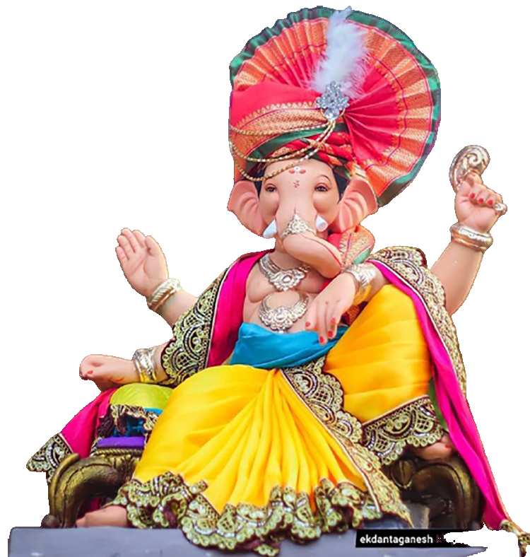 Lord Ganpati Bappa Sitting PNG HD Background Download