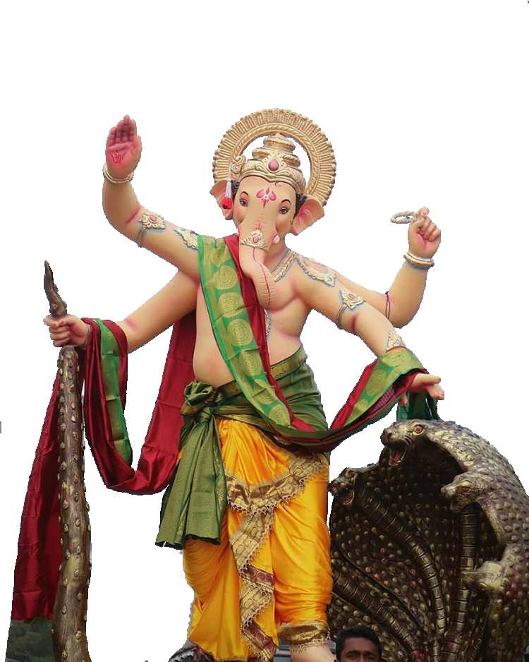 Lord Ganpati Bappa Standing Statue PNG Images Download