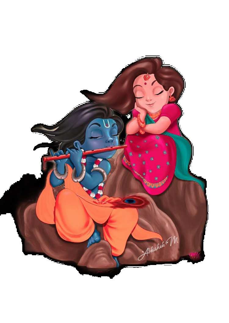 Lord Krishna Radha Painting PNG Images HD Free Download