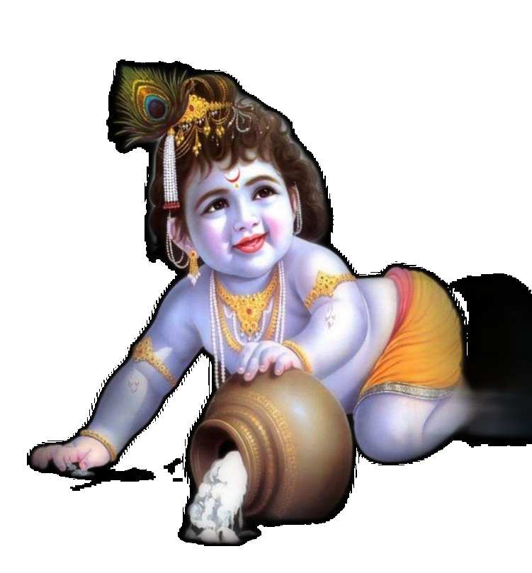 Lord Krishna With Butter Baby PNG Images HD Free Download