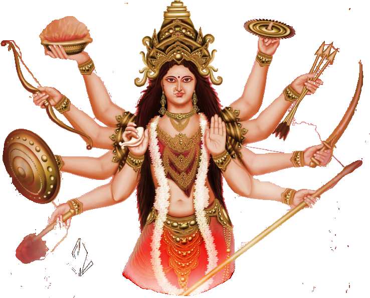 Maa Durga Ashtabhija Eight Hand PNG Images Download