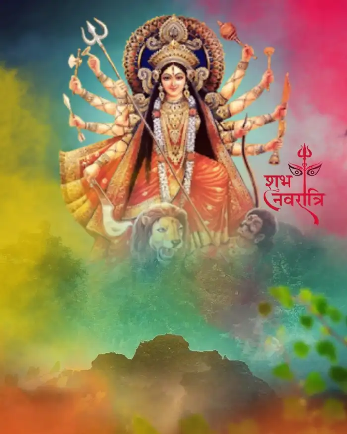 Maa Durga Dev Color Navratri Editing Background