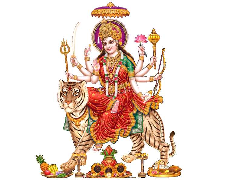 Maa Durga Devin On Tiger PNG Images Download