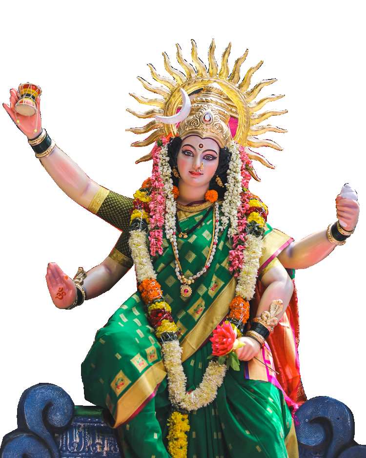 Maa Durga Ji In Saree Full HD PNG Images Download