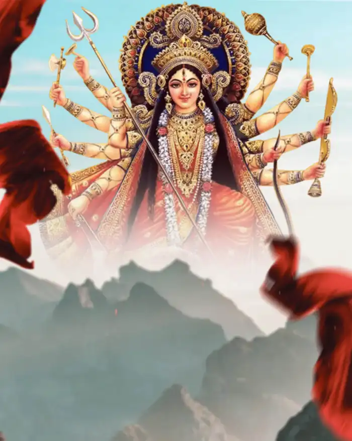 Maa Durga Mountain Navratri Editing Background Full HD