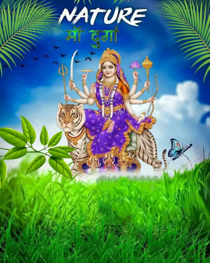 Maa Durga Nature Navratri Editing Background