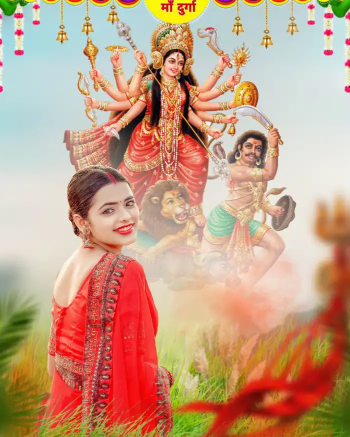 Maa Durga Navratri CB Editing With Girl Background HD Images