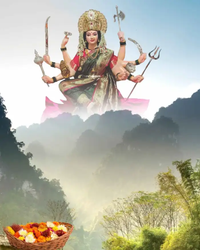 Maa Durga Navratri Editing Mountain CB Background