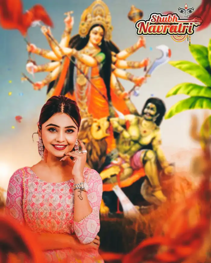 Maa Durga Navratri Editing With Girl Background HD Images