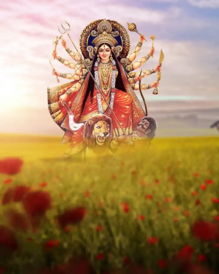 Maa Durga Navratri Green Nature Editing Background