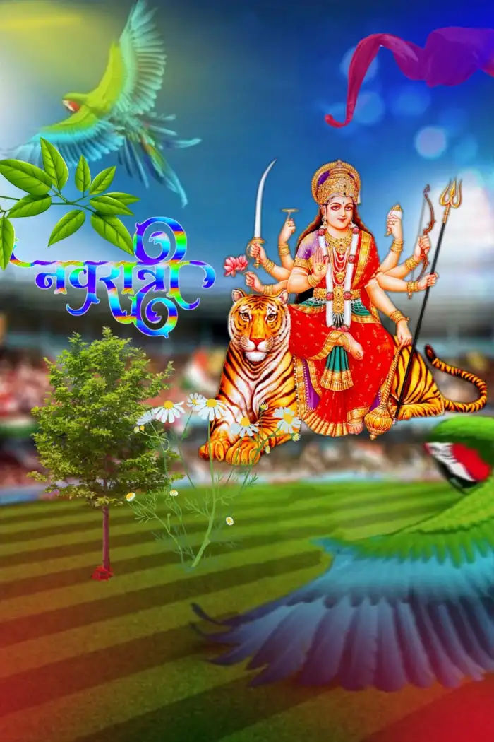 Maa Durga Navratri Nature Photo Editing Background