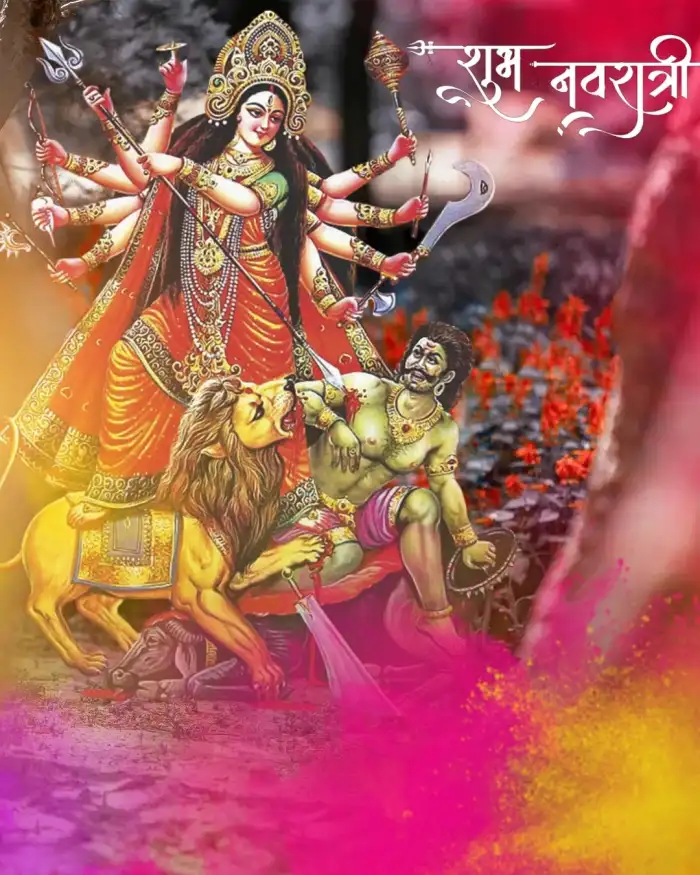 Maa Durga Subh Navratri Editing Background Free HQ