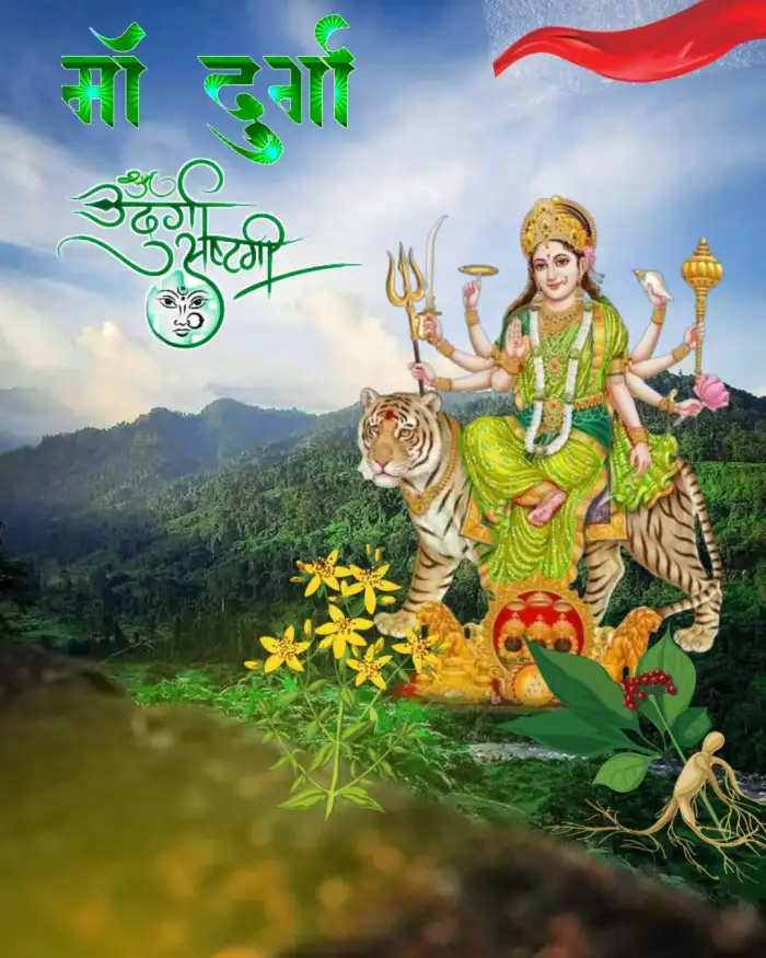 Maa Durga Subh Navratri Nature Editing Background