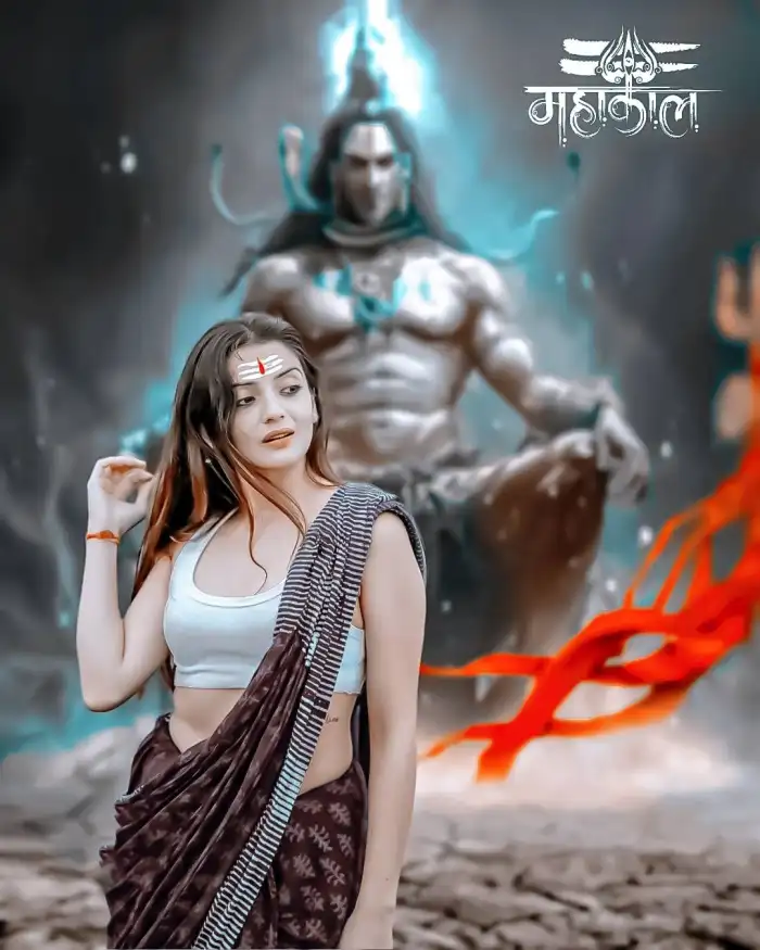 Mahadev Shiva God With Girl In Saree Editing Background HD