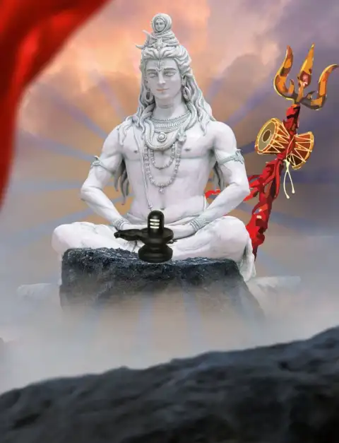 Mahadev White Statue Editing Background Download HD