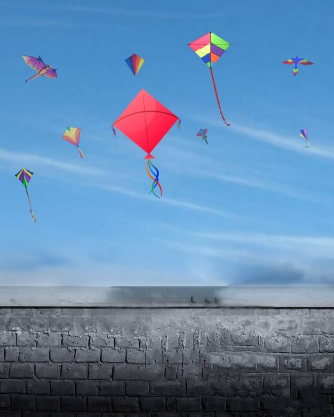 Makar Sankranti Blue Sky Kite CB Editing Background