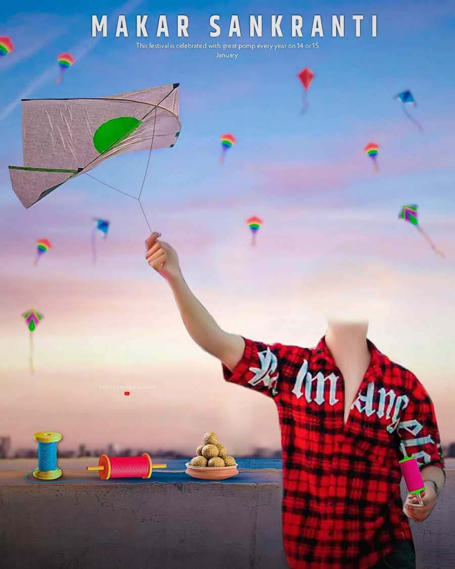 Makar Sankranti Photo Editing  Boy Flying A Kite Without Head Boy Background