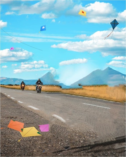 Makar Sankranti Road Sky Editing Background