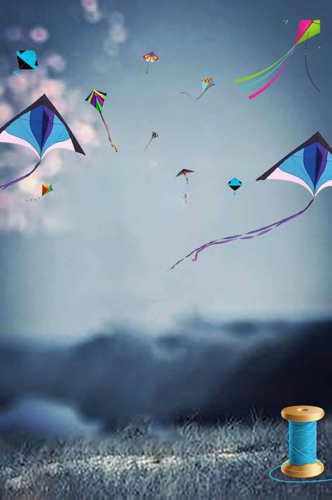 Makar Sankranti Sky Kite CB Editing Background  HD