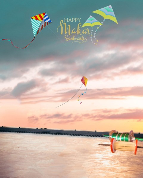 Makar Sankranti Sunset Tarest Editing Background