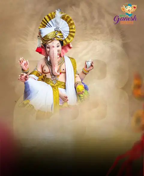 Marathi Banner Ganesh Chaturthi Editing HD Background Free