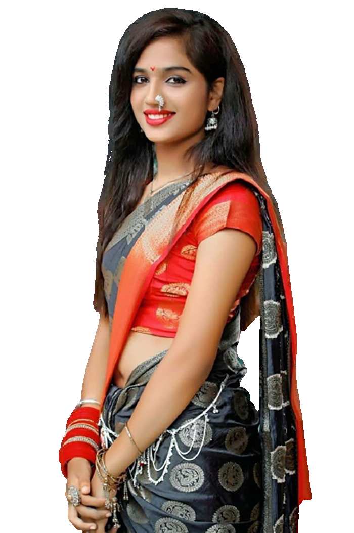 Marathi India Girl In Saree Transparent PNG Images